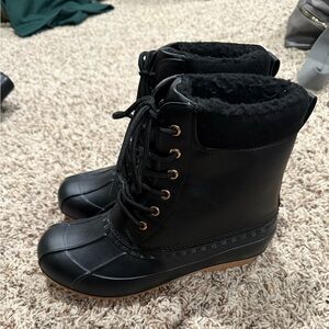 Just fab fuzzy rain boots